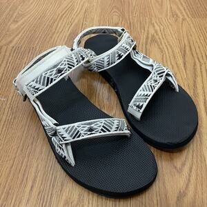 Teva Sandals Adjustable Hiking Shoes 1003987 Women’s Size 11 White Black Aztec